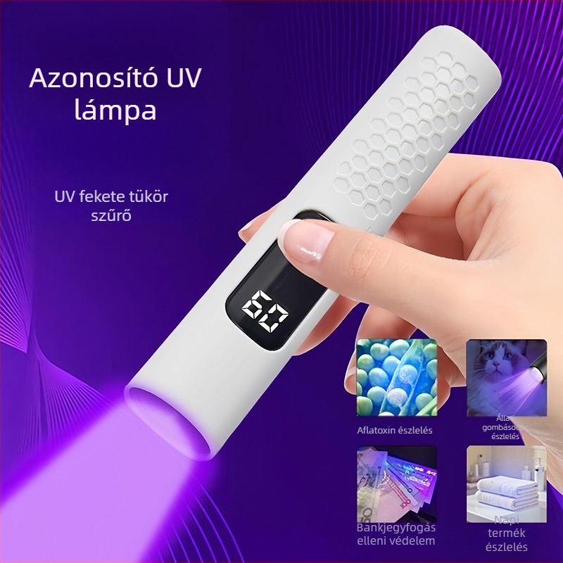 365 nm-es UV zseblámpa jadeit és drágakövek azonosítására fluoreszcenciával, ABS ház, Shatuo Tribe LED, CE tanúsítvány