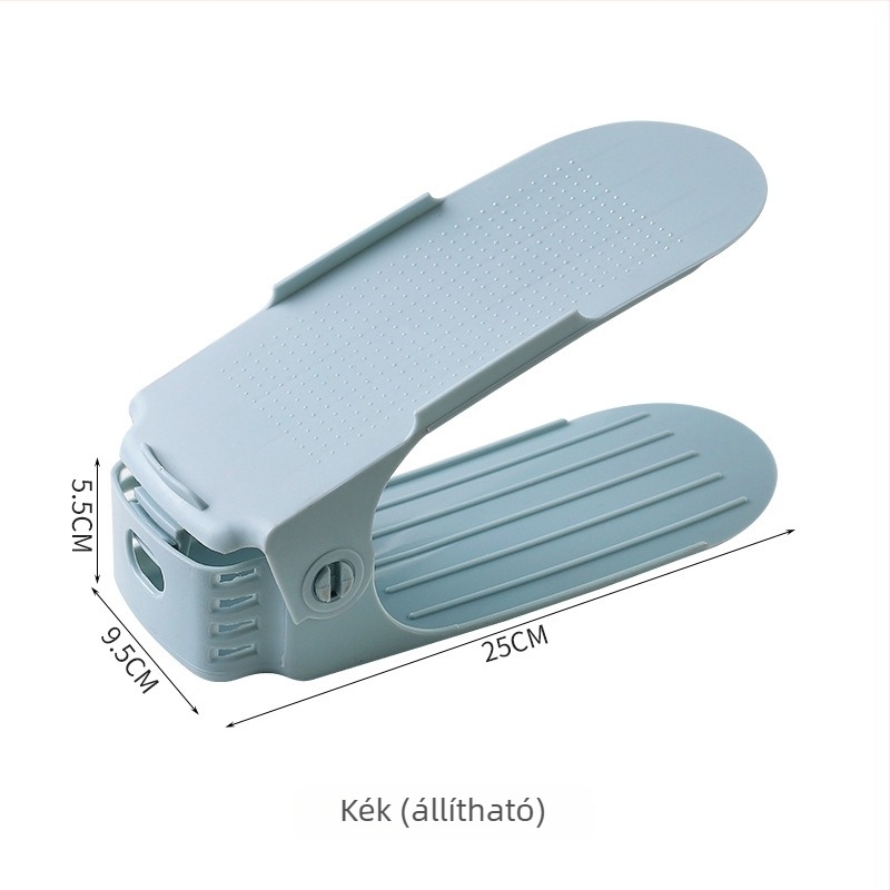 Két‑szintes összecsukható cipőállvány, műanyagból, padlóra álló, helytakarékos tárolás hálószoba, fürdőszoba és nappali számára