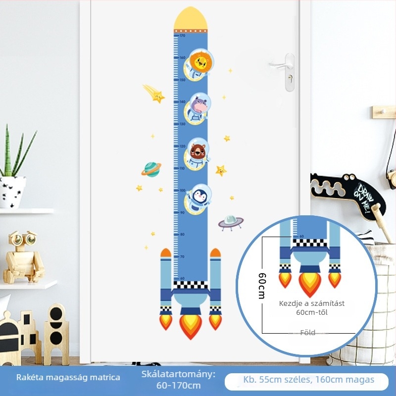 Graffiti-stílusú falmatrica: Csillagfényű egyszarvú – magasságmérő a gyerekszobába (PVC; 1 db; magasságmérés, nedvességálló, gombaellenálló, szennyeződés elleni védelem)