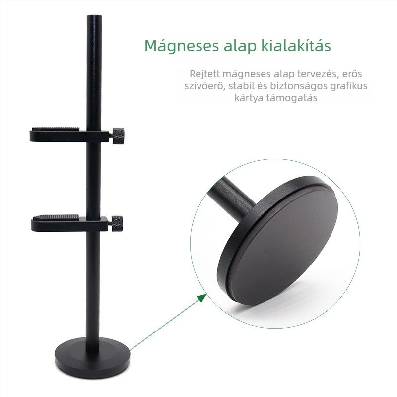 Senxinda Hardware K01 Teljesen alumínium GPU-tartó PC-házhoz antivibrációs tartóval és vertikális mágneses talppal