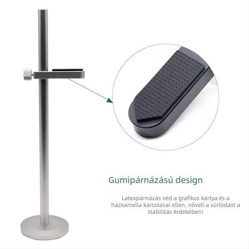 Senxinda Hardware K01 Teljesen alumínium GPU-tartó PC-házhoz antivibrációs tartóval és vertikális mágneses talppal