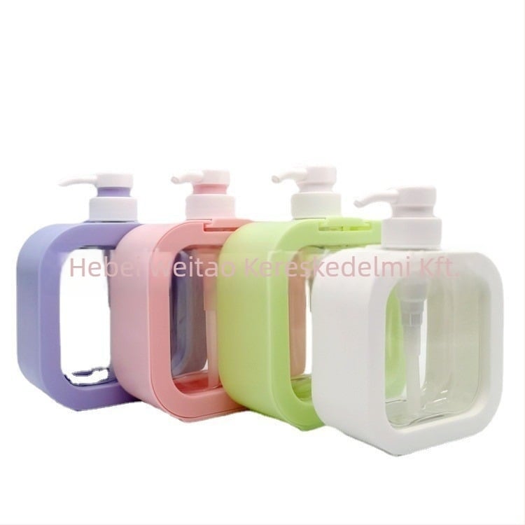 Kozmetikai pumpás palack silk-screen nyomással, PET anyagú, fújt palack, külső kupak, adagoló pumpa