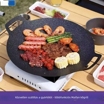 Kör alakú vas grill serpenyő gáztűzhelyhez – tapadásmentes felülettel