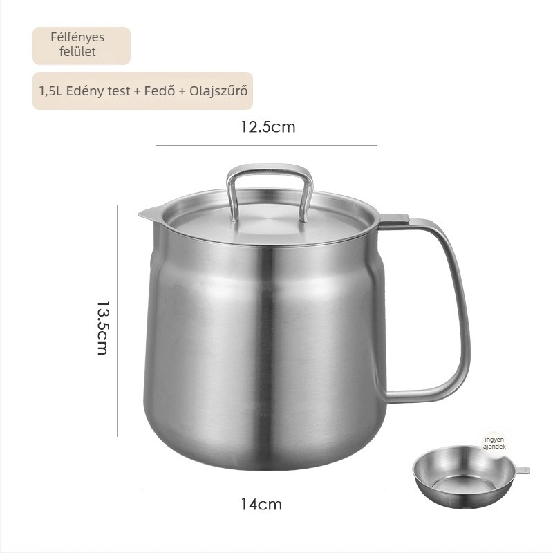 SUS304 rozsdamentes acél olajszűrő fazék sütőkosárral – multifunkcionális konyhai fazék, tapadásmentes bevonattal