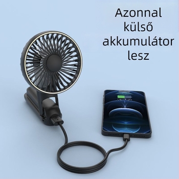 Nyakba akasztható hordozható ventilátor vízhűtéssel, brushless motor, DC tápegység, névleges teljesítmény 1W, kézi sebességszabályozás zsinórral