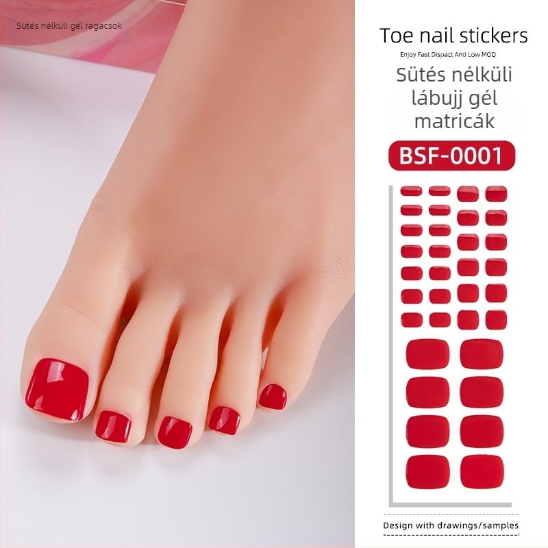 Zhengxiang gél köröm matricák lábujjakhoz, egyszerű stílus, cukorka mintázat, 34 lap