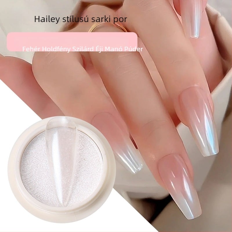 Köröm glitter por – Aurora Fairy Powder sorozat, hold mintázat, glitter anyag, licencelt magáncímke, édes és friss stílus, Aurora Armor