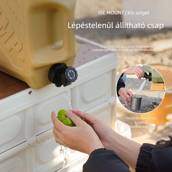 ISE MOUNT 12L Kültéri Hordozható Víztartály Kettős Fogantyúval és Csappal
