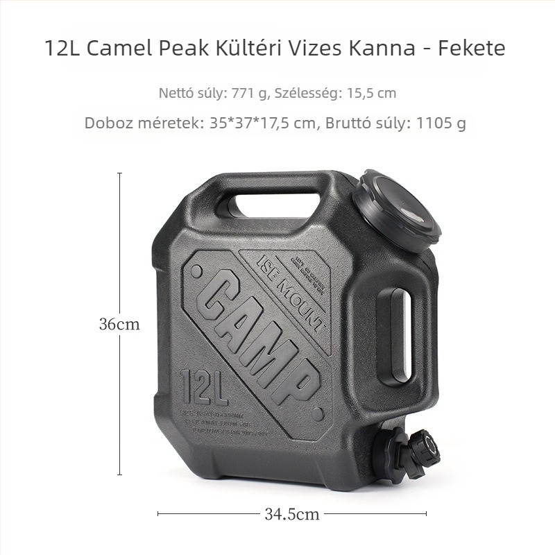 ISE MOUNT 12L Kültéri Hordozható Víztartály Kettős Fogantyúval és Csappal