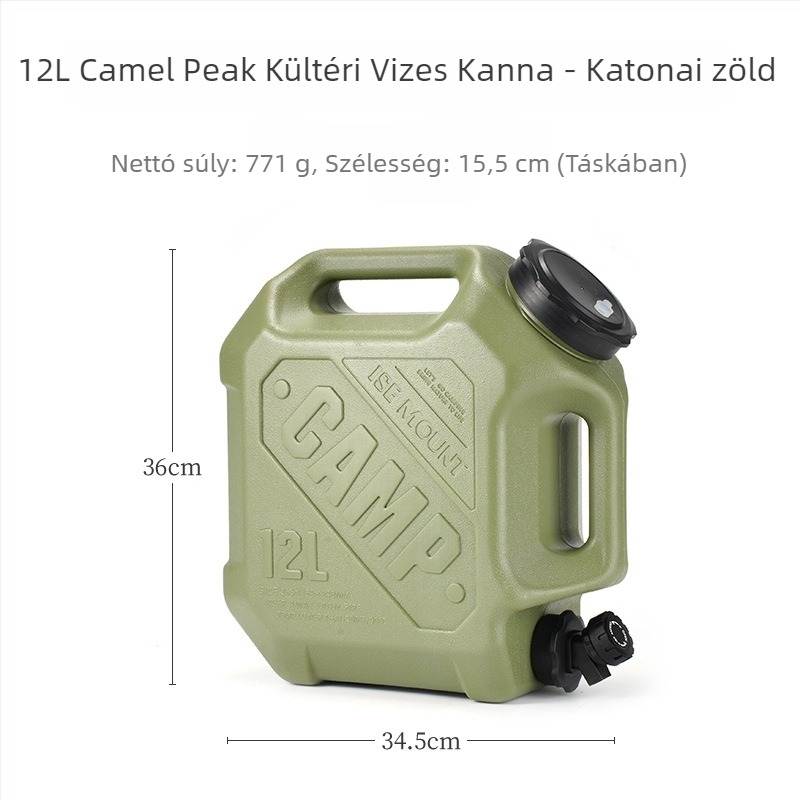 ISE MOUNT 12L Kültéri Hordozható Víztartály Kettős Fogantyúval és Csappal