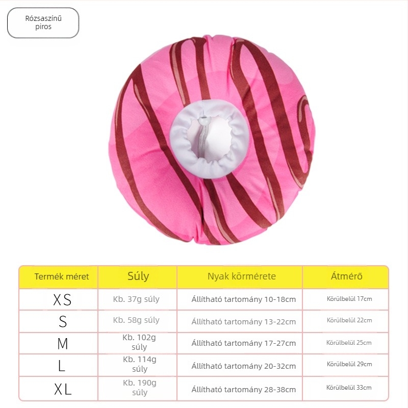 Elizabeth-köri nyakörv macskáknak és kutyáknak - donut alakú, anyag: textil + PP pamut, univerzális használat, aranyos stílus