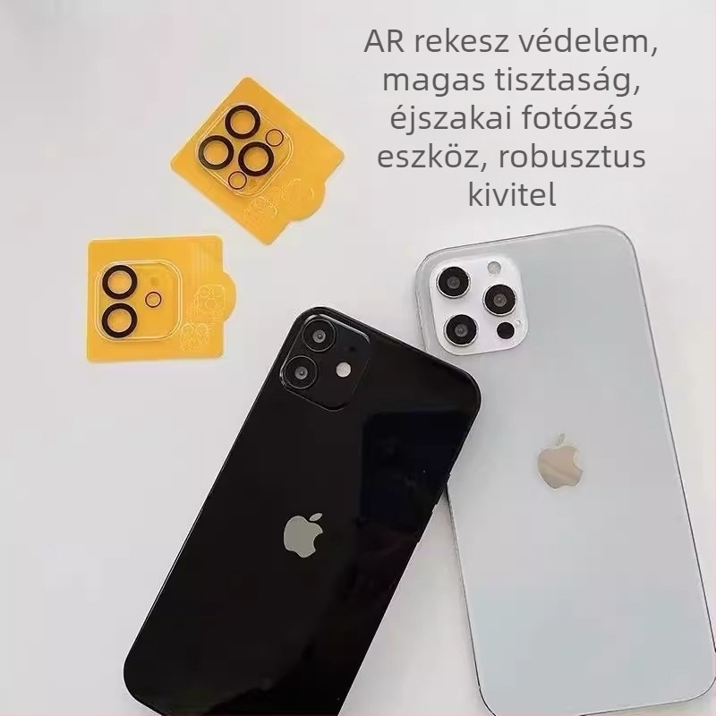 Edzett üveg objektív védőfólia iPhone 16 Pro Max, iPhone 15 és iPhone 14 hátsó kameráihoz, HD minőség
