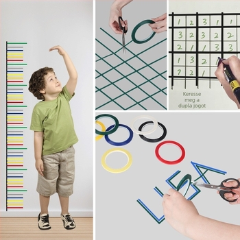 Fehér tábla jelölő szalag, PET alapú, akril ragasztó, egyoldalas, késes eltávolítás