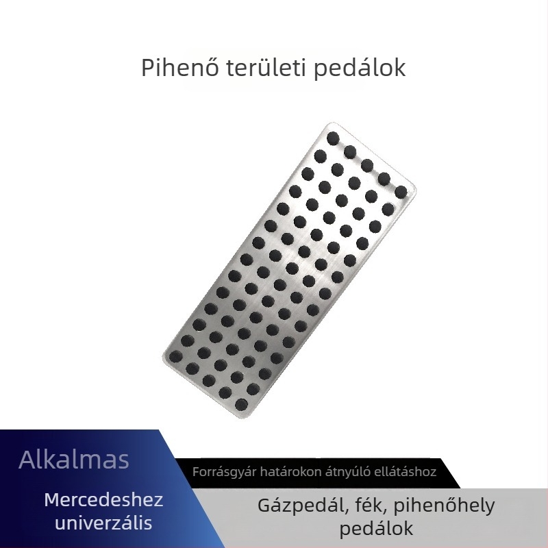 Cardimanson rozsdamentes acél pedál készlet Mercedes-Benz C‑osztály, E‑osztály, GLC, GLK, CLS, GLE és S‑osztály számára (automata)