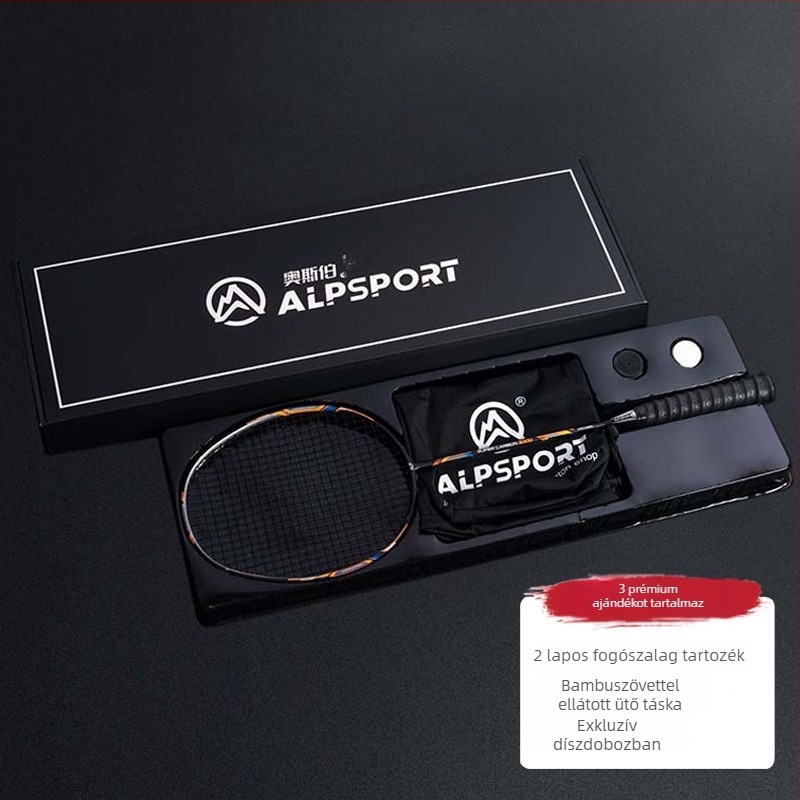 ALPSPORT tollasütő karbonszálas váz, súly 80–84 g, hossz 68 cm, ütő típusa: közvetlen ütés, feldolgozás és testreszabás elérhető
