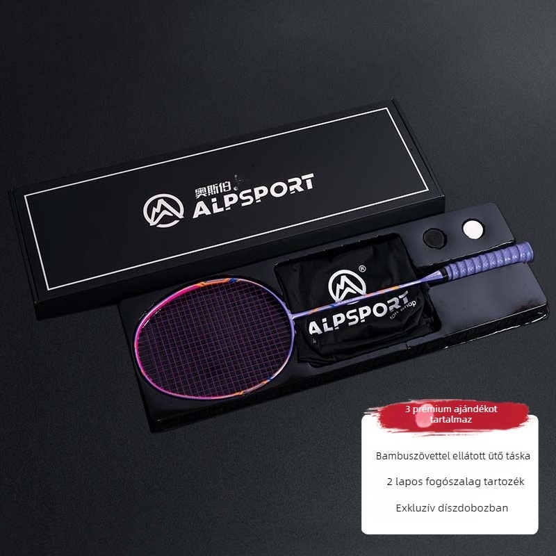 ALPSPORT tollasütő karbonszálas váz, súly 80–84 g, hossz 68 cm, ütő típusa: közvetlen ütés, feldolgozás és testreszabás elérhető