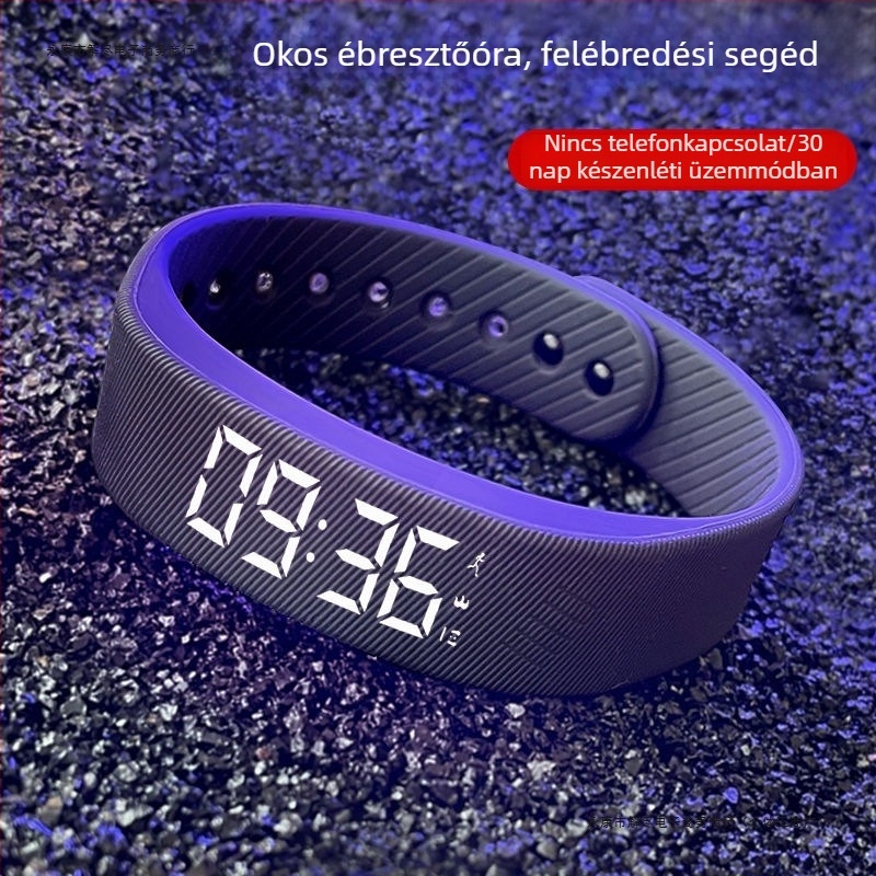 Gyerekeknek szánt okosóra lépésszámlálóval, rezgő ébresztővel, érintőképernyővel, szilikon csuklópánttal, 7–14 napos üzemidővel, vízálló