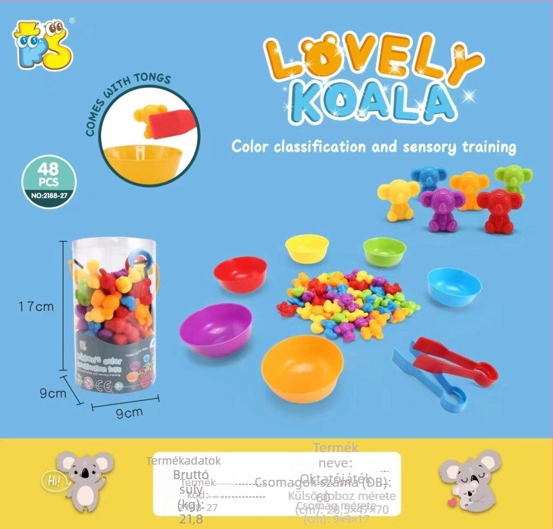 Montessori korai tanulási készlet – Puha TPE állatfigurák oktatóeszközök 3–6 éveseknek, érzelmi, látási, kognitív és kéz-szem koordináció fejlesztése