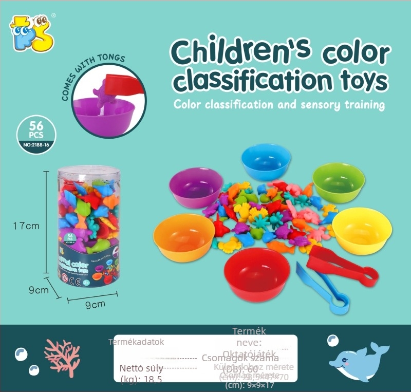 Montessori korai tanulási készlet – Puha TPE állatfigurák oktatóeszközök 3–6 éveseknek, érzelmi, látási, kognitív és kéz-szem koordináció fejlesztése