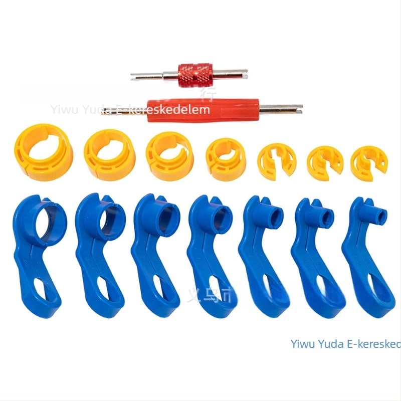 Autóklíma cső gyorscsatlakozó eszköz, 16 darabos készlet, modell YD24015, anyag PP, üzemanyagcső eltávolítására