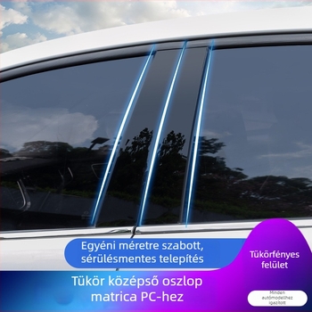 Autóablak tömítő PC tükrös középső oszlop matricával – Oakford, PC műanyag, testreszabás nélkül