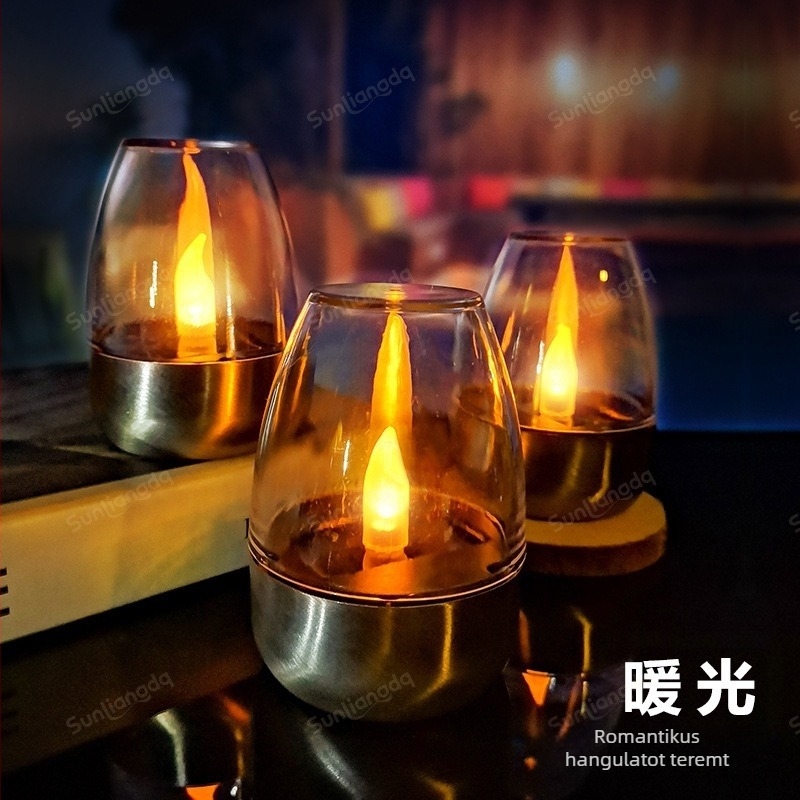 Napelemes gyertyalámpa kerthez – Modell 220301, LED, IP44, 6–12 órás üzemidő, teljesítmény 0,06 W