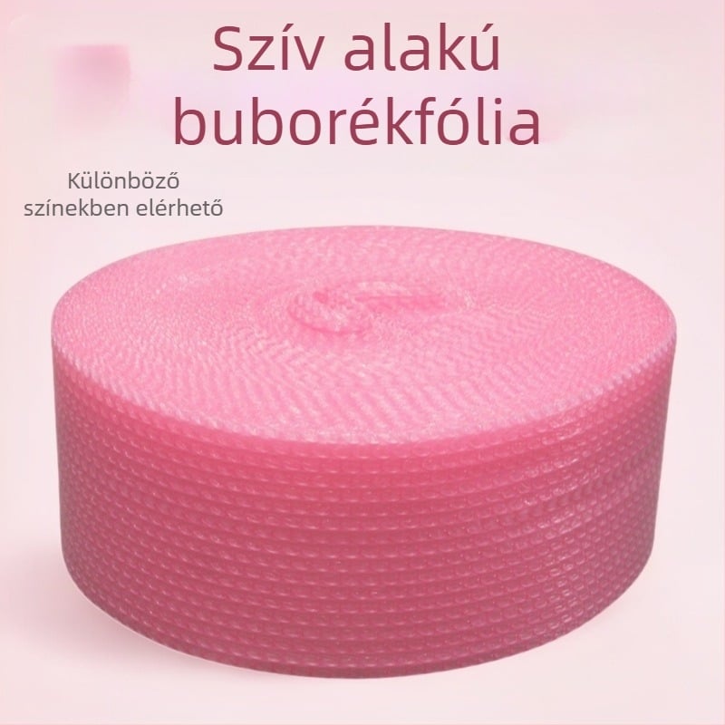 Közepes buborékos védőfólia, vastagított párnázó csomagoláshoz kozmetikumok és porcelán számára, buborék átmérője 1,5 cm, buborék magassága 5 mm, sűrűség 80 g/m²