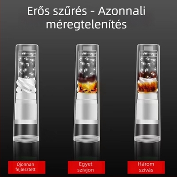 Műanyag spirál cigaretta szűrő aktív szénnel; újrahasználható; háromfunkciós szűrő (vastag, közepes, finom); 245 darabos csomag