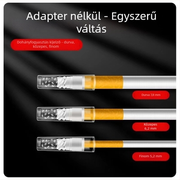 Műanyag spirál cigaretta szűrő aktív szénnel; újrahasználható; háromfunkciós szűrő (vastag, közepes, finom); 245 darabos csomag