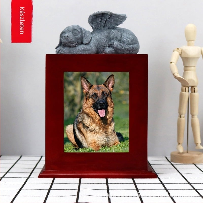 Háziállat hamvait tároló urnája | Anyag: Density board | Márka: NEWDREAM | Festett | Termékkód: Brown dog bone ssh box
