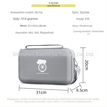 Hajtható drónvédő tok DJI Fliphez, képernyő- és távirányító rekesz, EVA anyag, keresztpántos hordozás