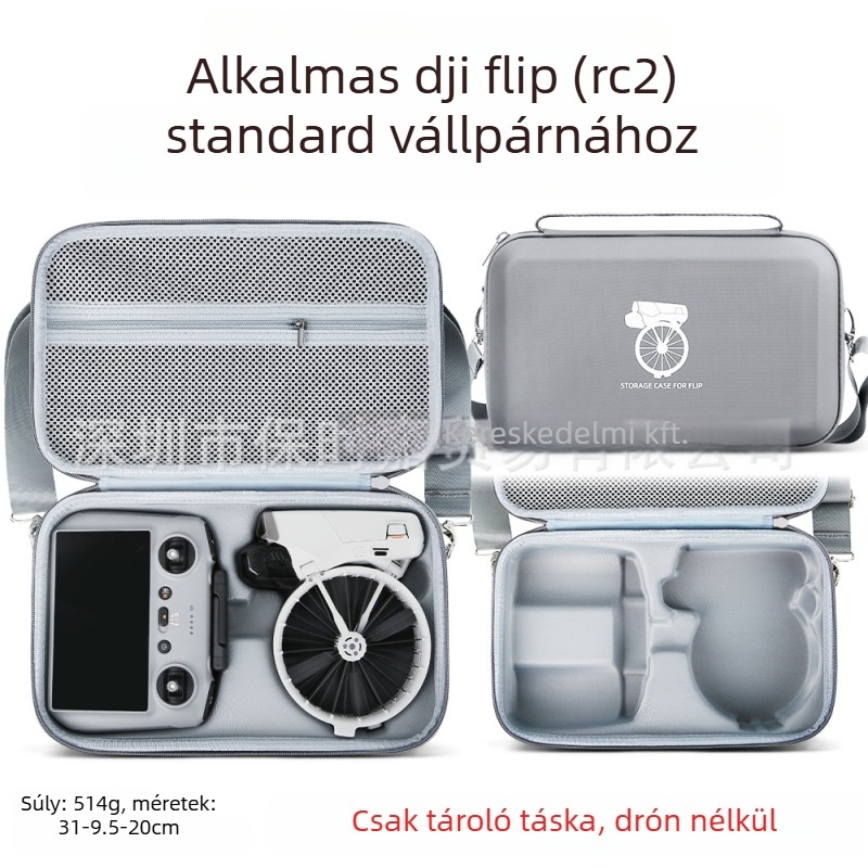 Hajtható drónvédő tok DJI Fliphez, képernyő- és távirányító rekesz, EVA anyag, keresztpántos hordozás