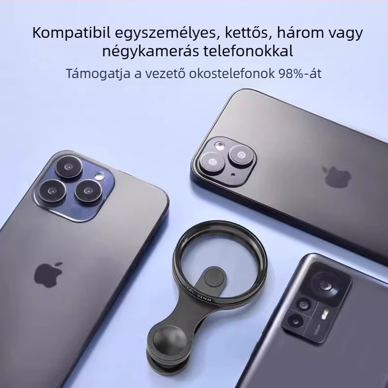 Univerzális polarizáló szűrő mobiltelefonhoz kapcsokkal, tükröződésmentesítés, nagy felbontás — Bianli Electronics, Termékszám Kc3TFEkx