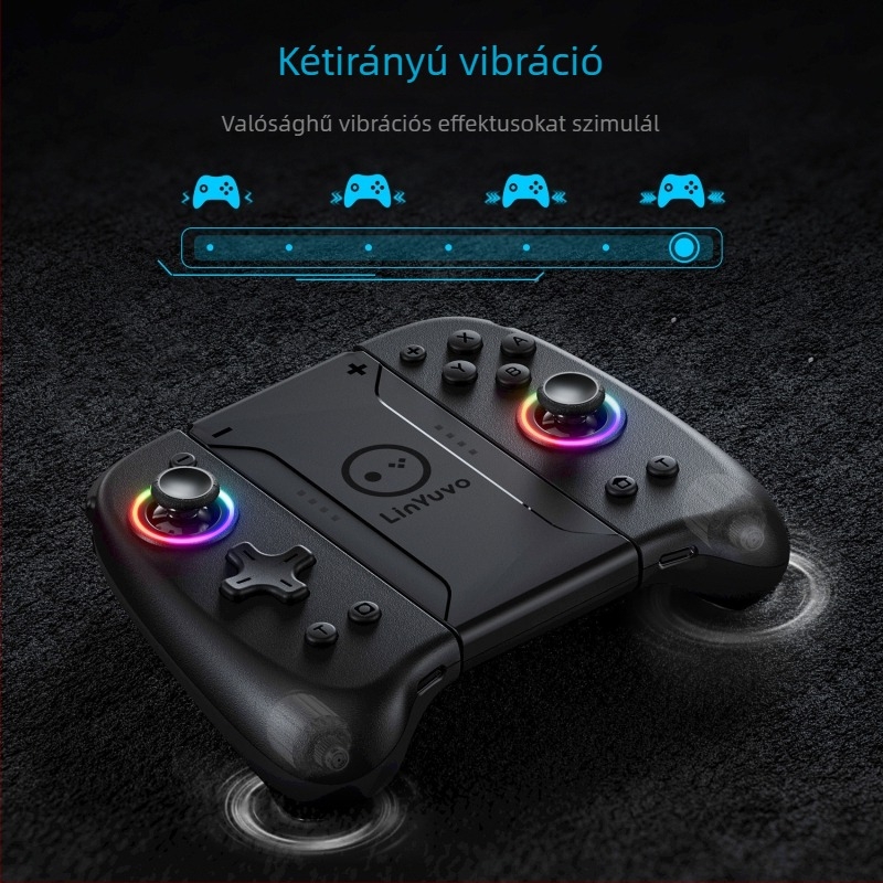 HONCAM KS31 Nintendo Switch vezeték nélküli kontroller Bluetooth, Type-C csatlakozás, 6-tengelyes mozgásérzékelés, vibráció, OLED kijelző
