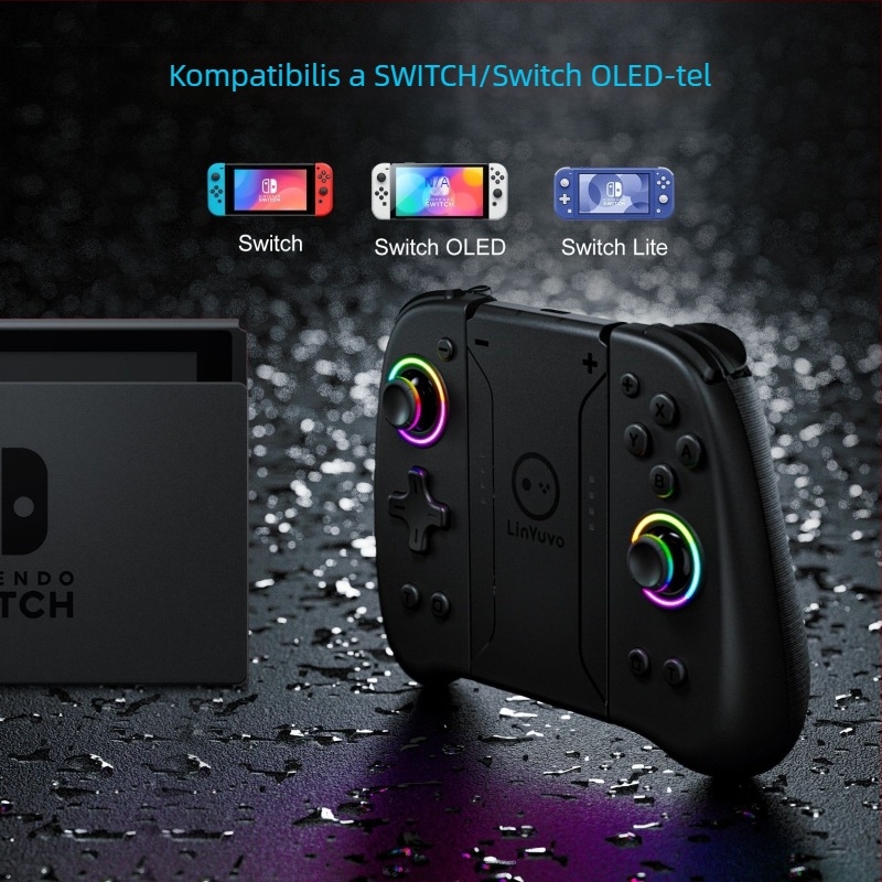 HONCAM KS31 Nintendo Switch vezeték nélküli kontroller Bluetooth, Type-C csatlakozás, 6-tengelyes mozgásérzékelés, vibráció, OLED kijelző