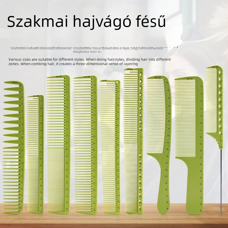 Hajvágó fésű fodrászoknak, ABS anyagból, ultra vékony, hegyes farokkal, kettős használat