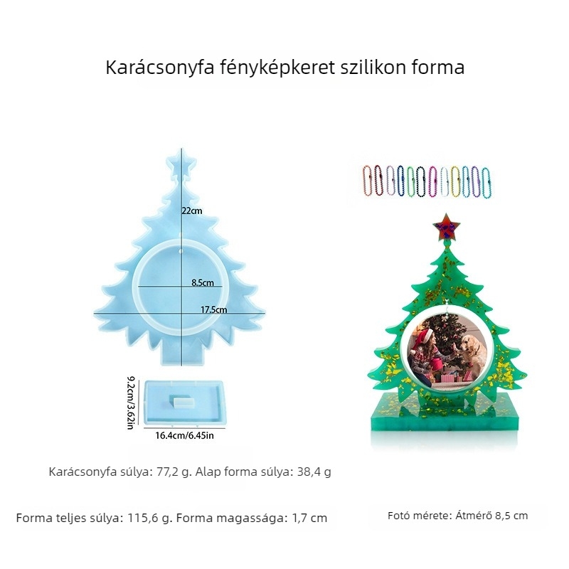 Baijiaxing szilikon öntőforma karácsonyfadísz fotókerethez – szabálytalan alak, epoxigyanta használatra