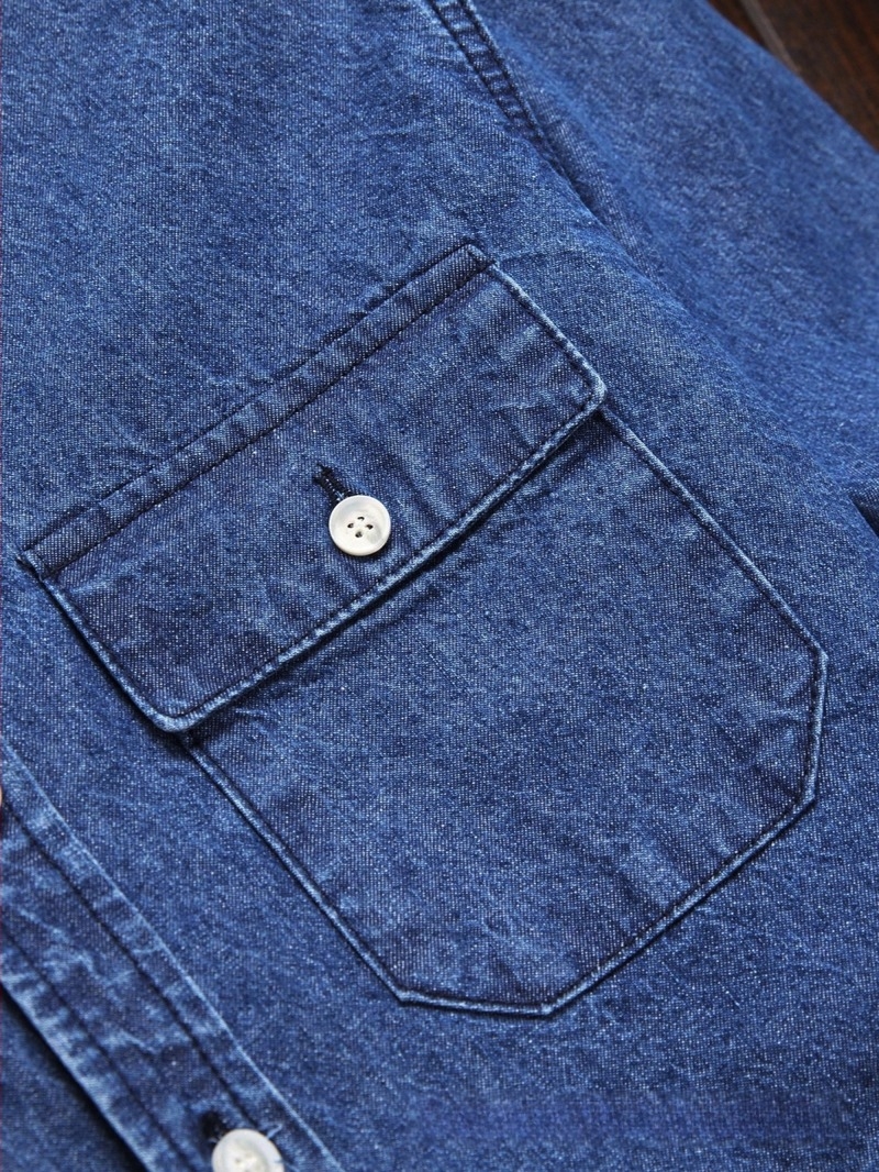 Denim ing cardigan-stílusban, hosszú ujjú, Turn-down gallér, karcsú szabás, 96% pamut