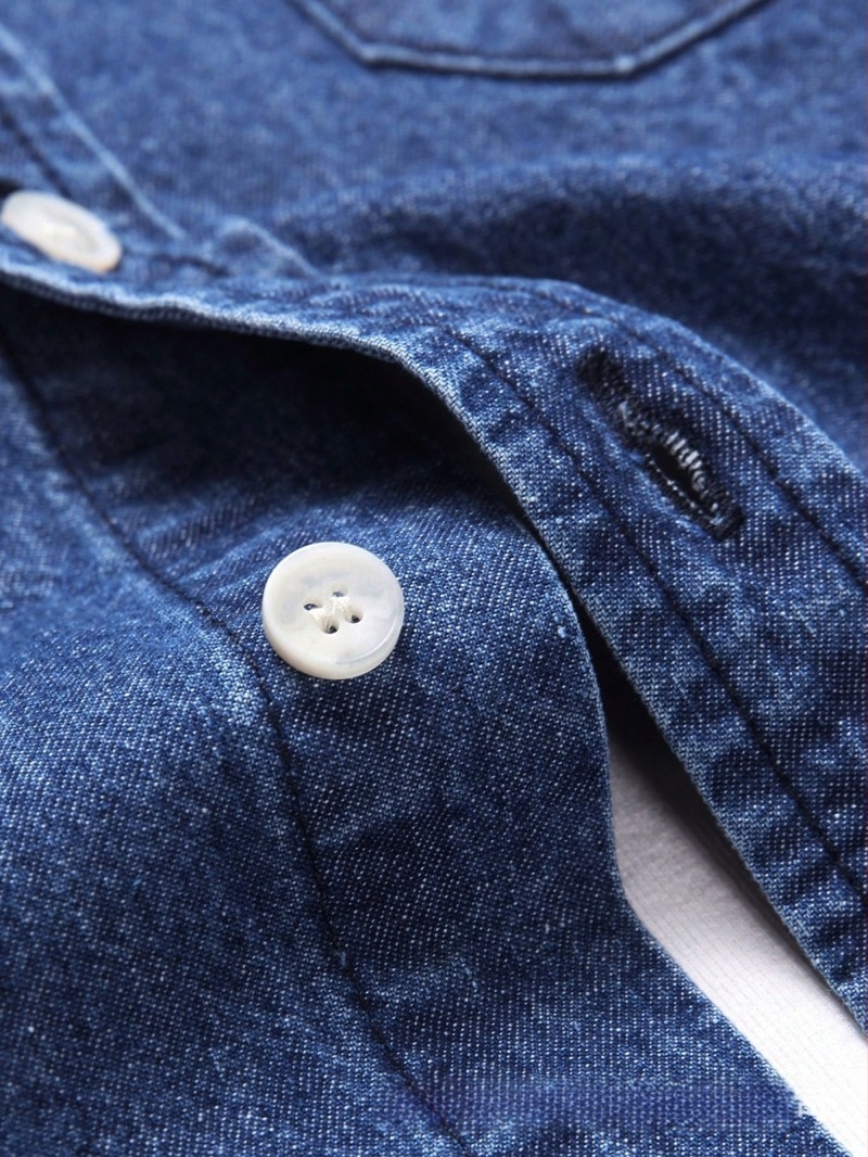Denim ing cardigan-stílusban, hosszú ujjú, Turn-down gallér, karcsú szabás, 96% pamut