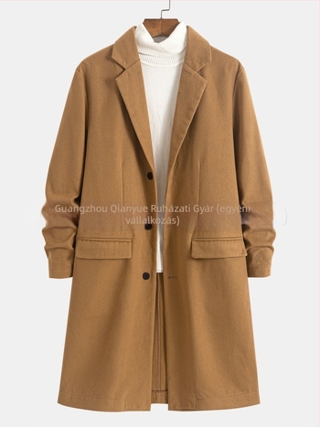 Férfi kabát - könnyű üzleti stílus, bő szabás, 100% poliészter, MQ622, 2025 ősz