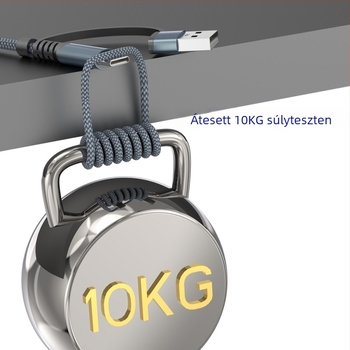 Lightning és USB-C töltőkábel két interfésszel, PD gyorstöltés, alumíniumötvözet, 100W