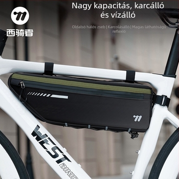 Kerékpár vázcső táska – Oxford 900D, magas rugalmasságú anyag, 2,6 l kapacitás, modell YP0707415, belső bélés, WEST BIKING/West Rider