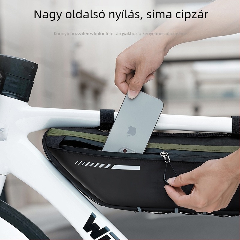 Kerékpár vázcső táska – Oxford 900D, magas rugalmasságú anyag, 2,6 l kapacitás, modell YP0707415, belső bélés, WEST BIKING/West Rider