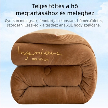 Kétoldalas vastag bársonypaplan, 2,5–3 kg, antibakteriális rosttöltettel, minden évszakra, quiltolt