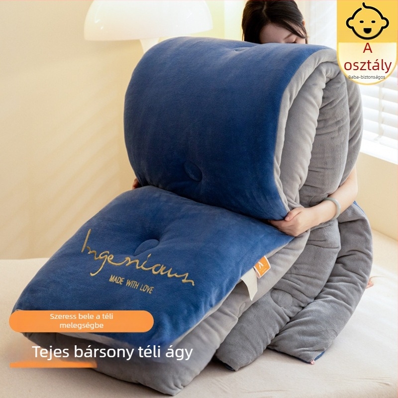 Kétoldalas vastag bársonypaplan, 2,5–3 kg, antibakteriális rosttöltettel, minden évszakra, quiltolt