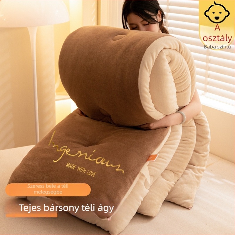 Kétoldalas vastag bársonypaplan, 2,5–3 kg, antibakteriális rosttöltettel, minden évszakra, quiltolt