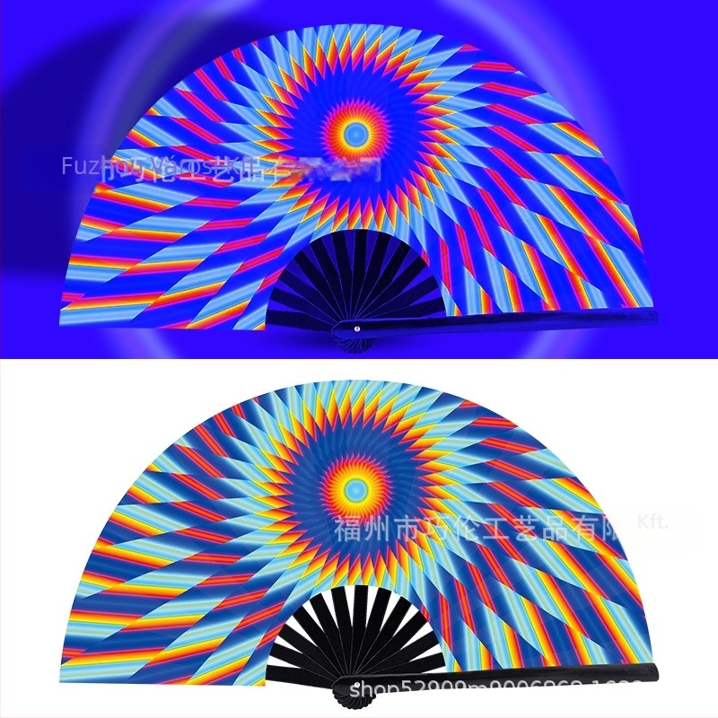 Összecsukható bambusz ventilátor, kínai stílus, 13 borda, szórakoztatásra