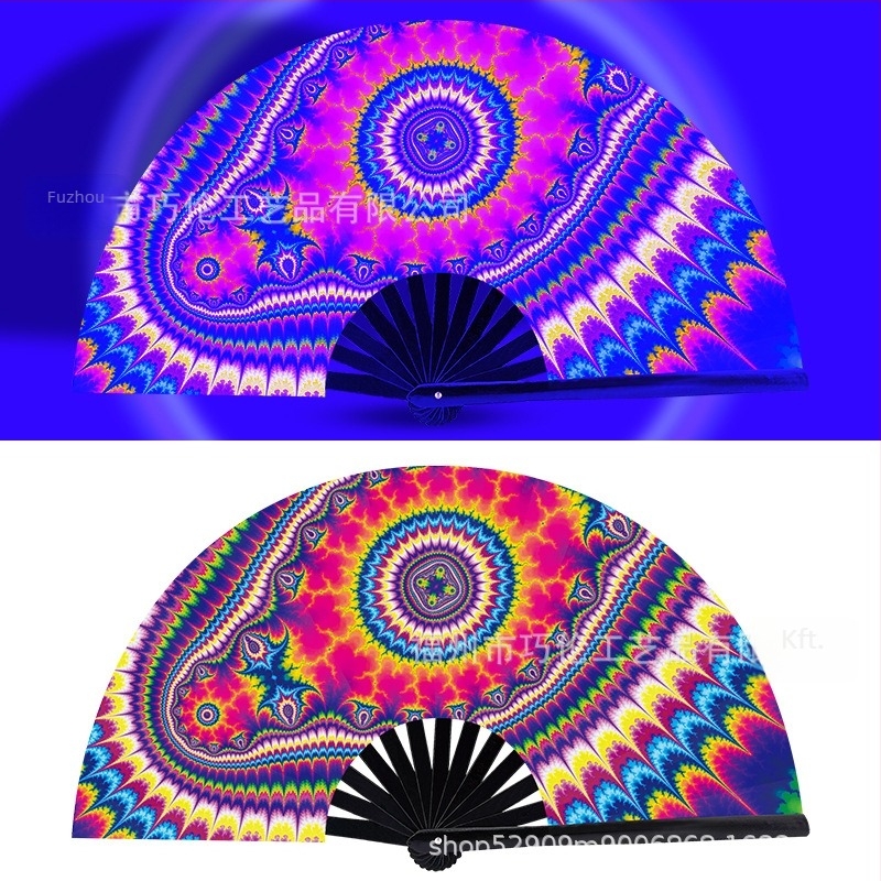 Összecsukható bambusz ventilátor, kínai stílus, 13 borda, szórakoztatásra