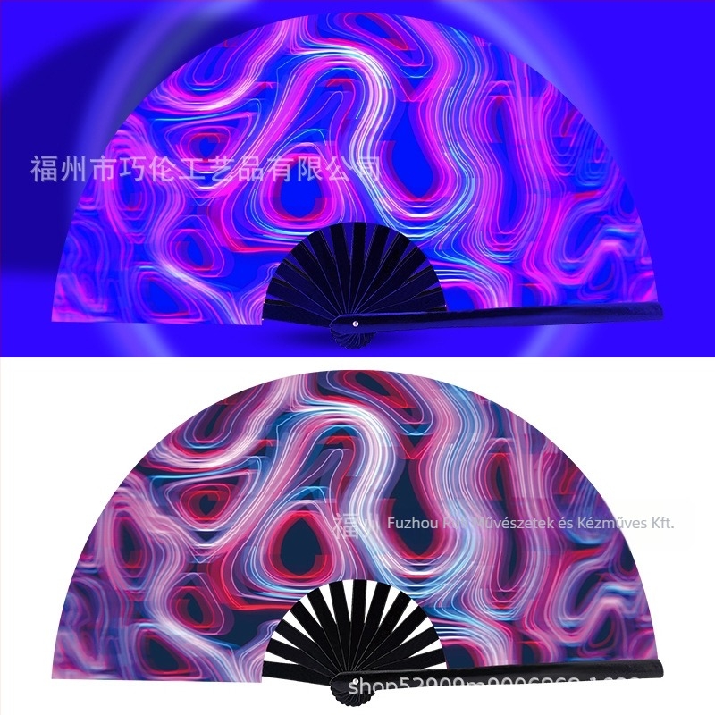 Összecsukható bambusz ventilátor, kínai stílus, 13 borda, szórakoztatásra