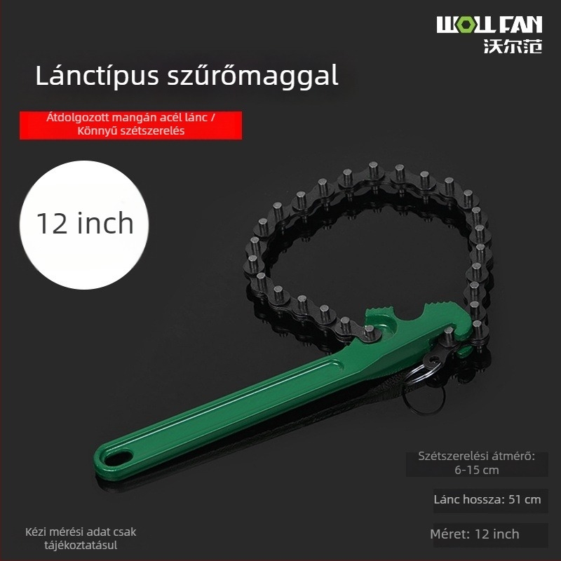 Lánckulcs és olajszűrő kulcs a szűrő eltávolításához – szénacél, Márka Other, Súly Other